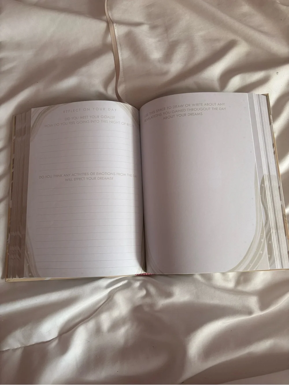 Dream Journal Crescent Moon Hardcover Notebook - Beige & Cream